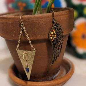 wing earring arrow gold jewelry